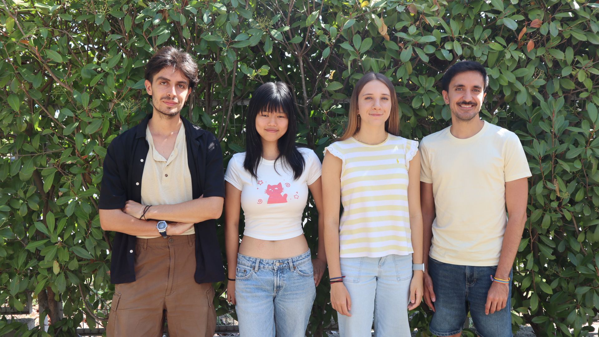 Guillem Wetherell, Sofia Luo, Maria Sánchez and Guillem Vargas, supervisors and students from Joves i Ciència