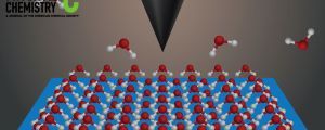 Cover image representing an AFM probe measuring a layer of water