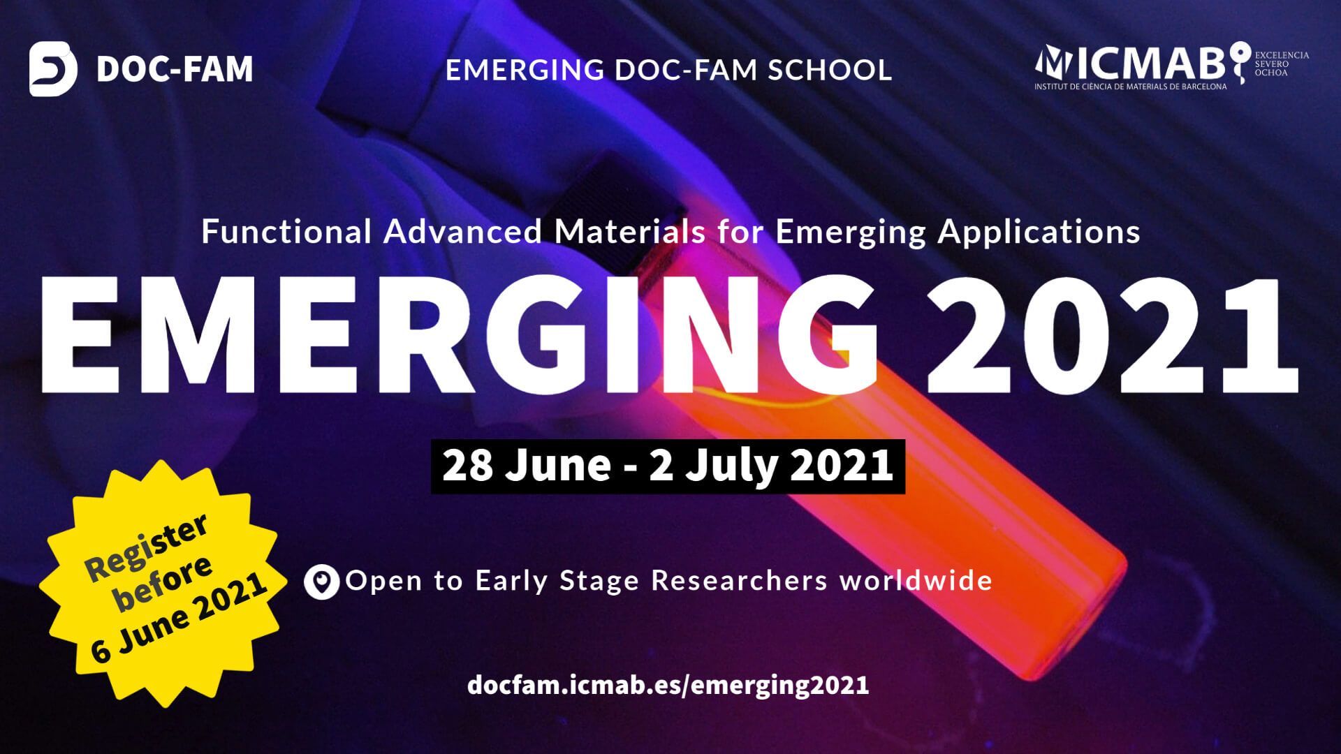 Banner DOC-FAM EMERGING 2021 / ICMAB-CSIC