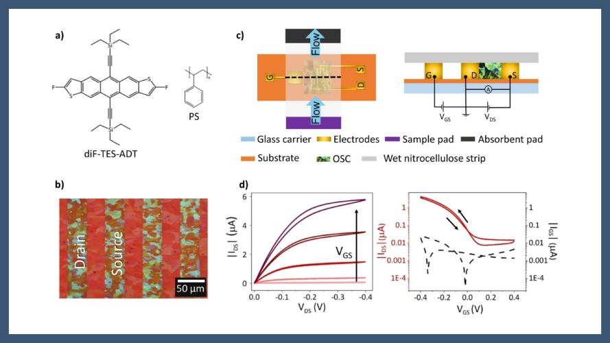 Electrically Readable Lateral Flow Assay Using Organic Transistors for Diagnostic Applications
