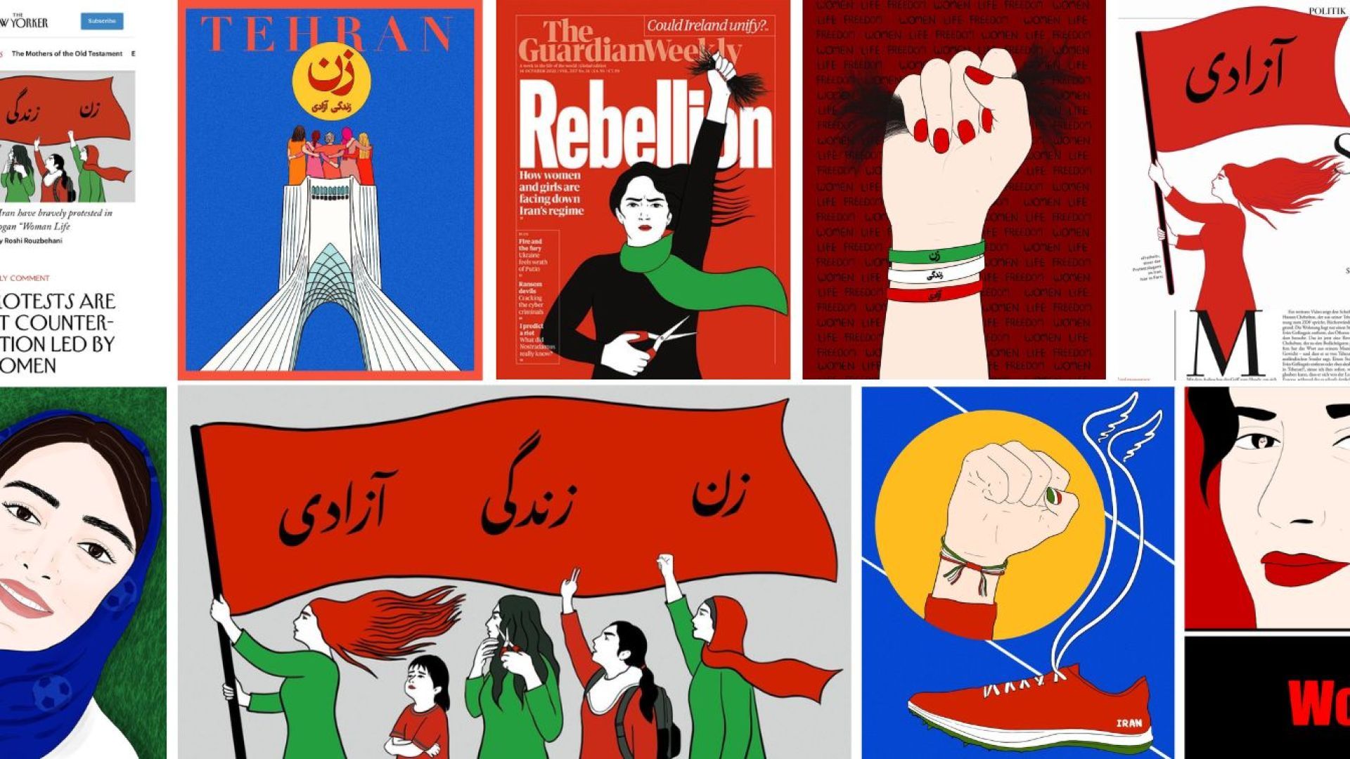 Various works by Roshi Rouzbehani, a London-based Iranian freelance illustrator. https://www.roshirouzbehani.com