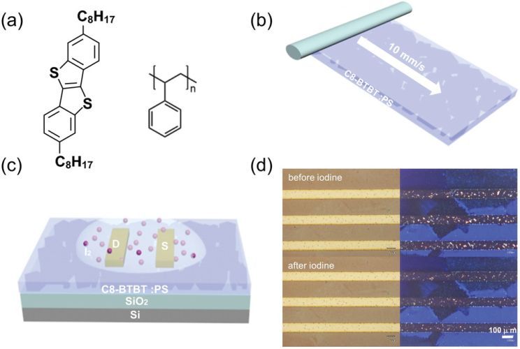 Chemical Doping of the Organic Semiconductor C8-BTBT-C8 Using an Aqueous Iodine Solution for Device Mobility Enhancement