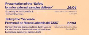 Banner that reads: Week for Safety & Health at work at ICMAB