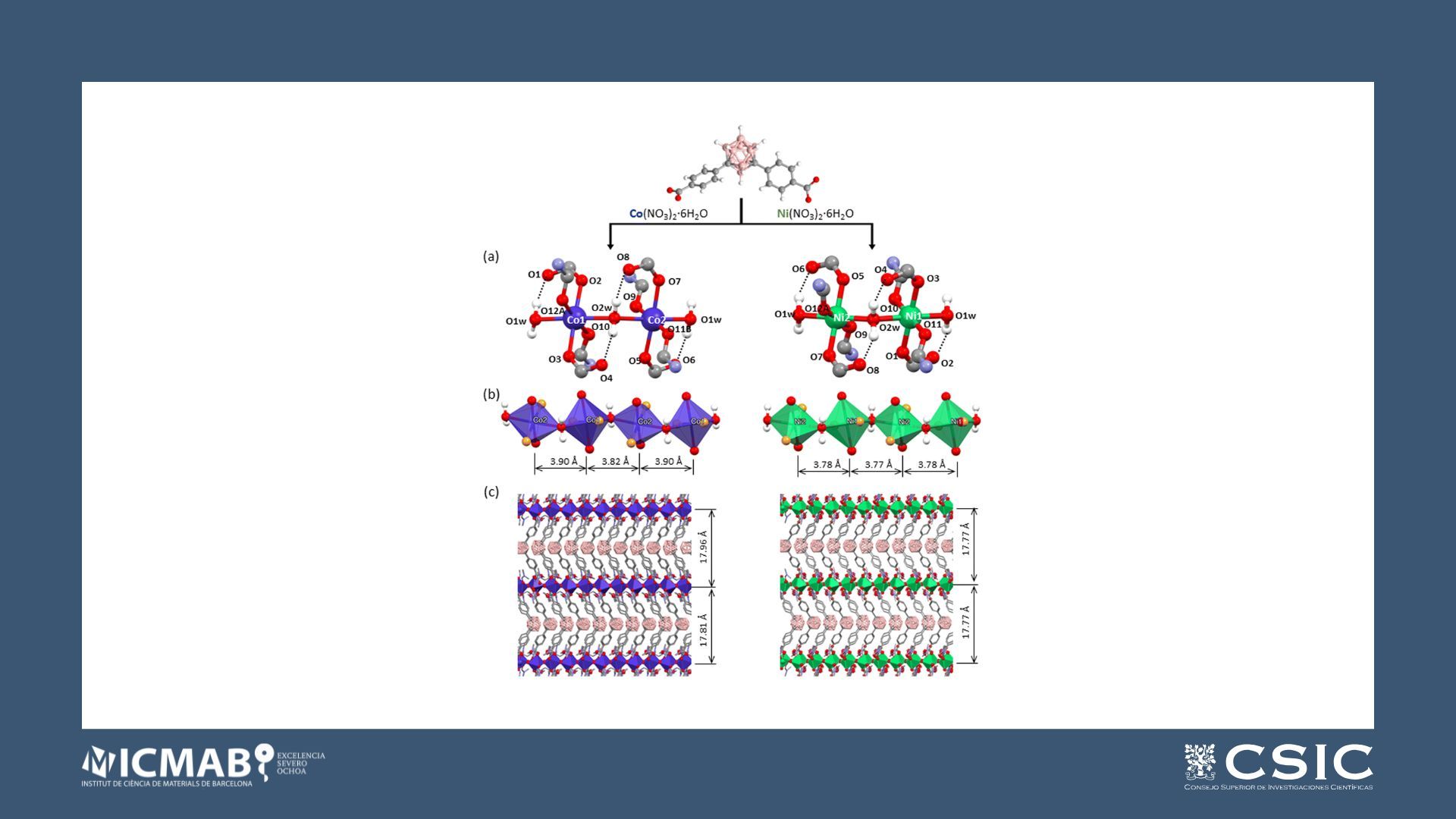 Metal–organic frameworks built from a carborane linker isolating ideal one-dimensional large-spin chains of Co (S = 3/2) or Ni (S = 1)