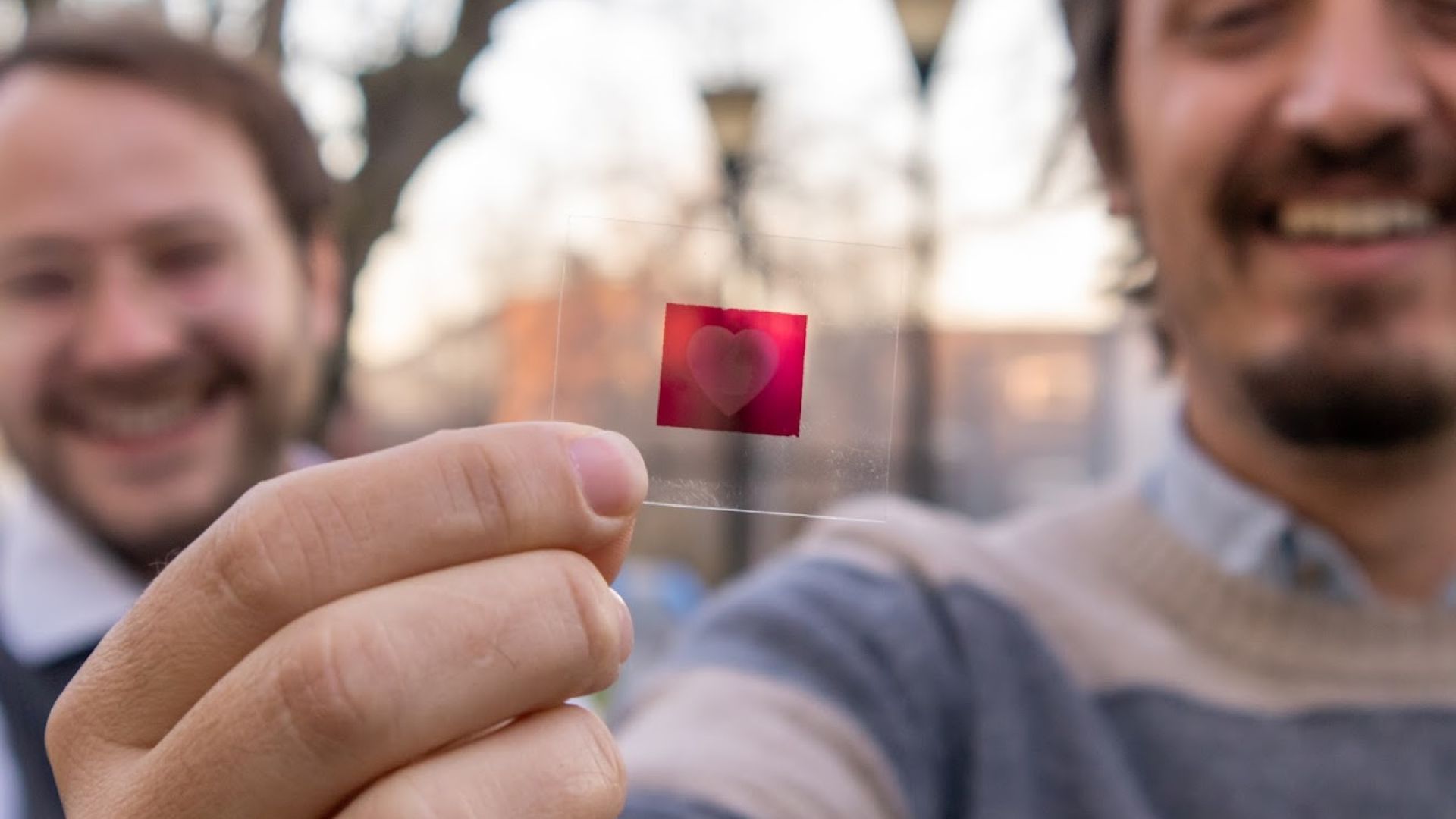 Mariano Campoy-Quiles and Aleksandr Perevedentsev, founders of Molecular Gate S.L. CSIC spin-off, showing the anti-counterfeiting technology | ICMAB-CSIC