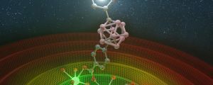 The cover specifically shows the vital role of icosahedral boron clusters-based ligands as a highly efficient “antenna” for lanthanides. Our carborane-based ligand servers as a chromophore to absorbs photons and then sensitize mixed Eu3+/Tb3+ metals. Energy transfer from Eu3+ to Tb3+ occurred after irradiation, which results in time-dependent color change (from green to orange to red with time going on; represented as colored waves in the cover) and spectroscopic bar-code variation that could be potentially used for anticounterfeiting (e.g., in bank notes)