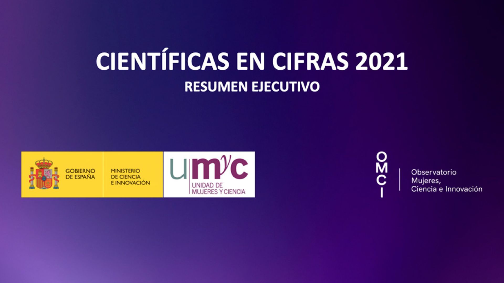 Banner for Científicas en cifras 2021